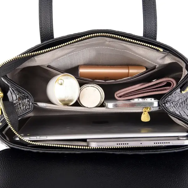 Elegant luxury crocodile pattern designer tote bag - Image 3