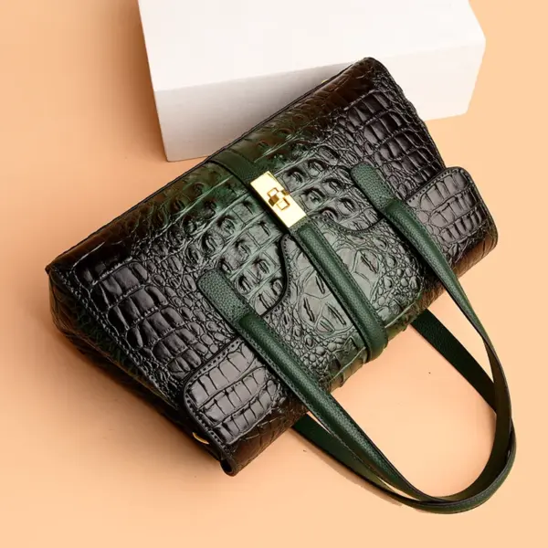 Elegant luxury crocodile pattern designer tote bag - Image 11