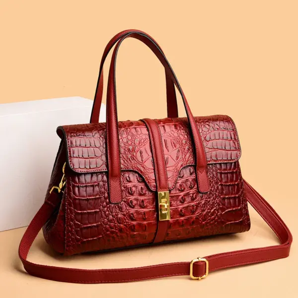 Elegant luxury crocodile pattern designer tote bag - Image 12