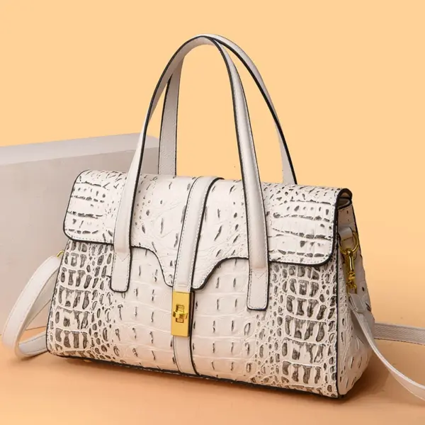 Elegant luxury crocodile pattern designer tote bag - Image 13