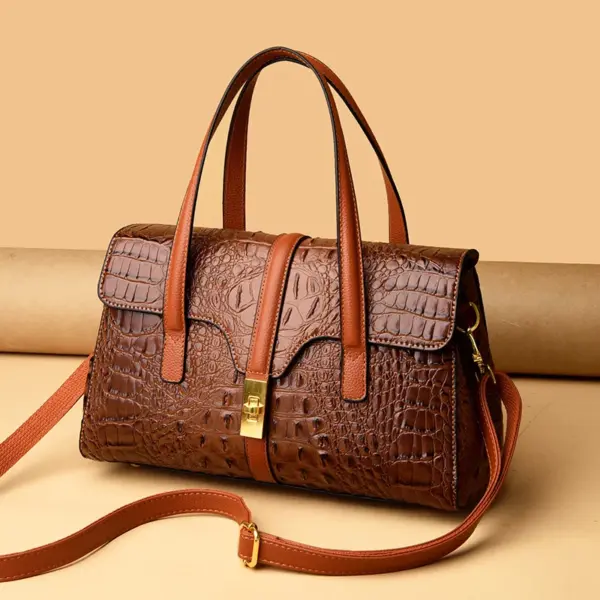 Elegant luxury crocodile pattern designer tote bag - Image 14