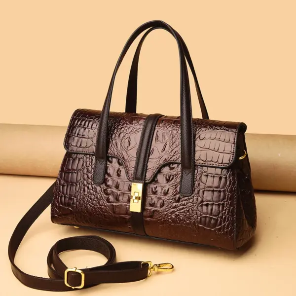 Elegant luxury crocodile pattern designer tote bag - Image 15