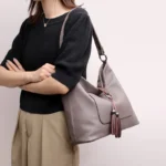 Elegant premium tassel decor shoulder tote bag - Image 14