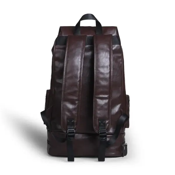 Independent shoe layer design multifunctional leather backpack - Image 6