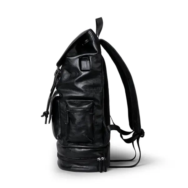 Independent shoe layer design multifunctional leather backpack - Image 2