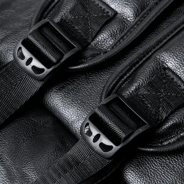 Independent shoe layer design multifunctional leather backpack - Image 8