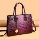 Large capacity croc embossed women tote bag - Image 12