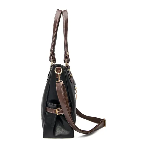 Large capacity vintage leather shopping tote - Image 4