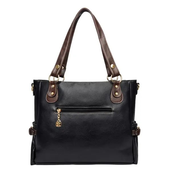 Large capacity vintage leather shopping tote - Image 5