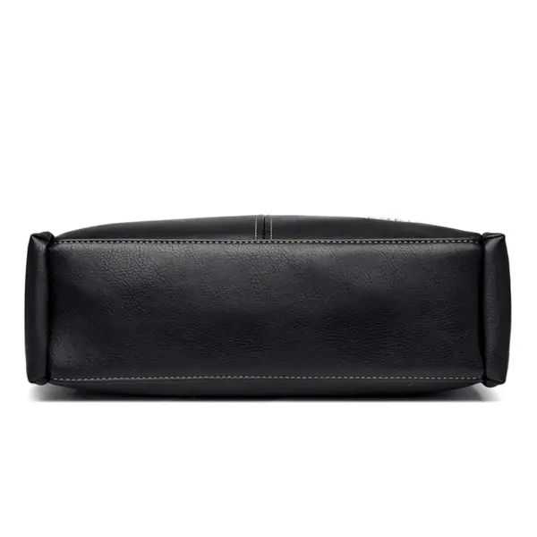 Large capacity vintage leather shopping tote - Image 6