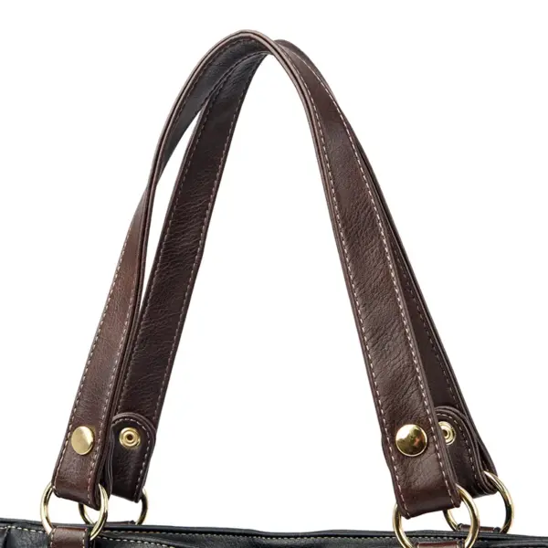 Large capacity vintage leather shopping tote - Image 8