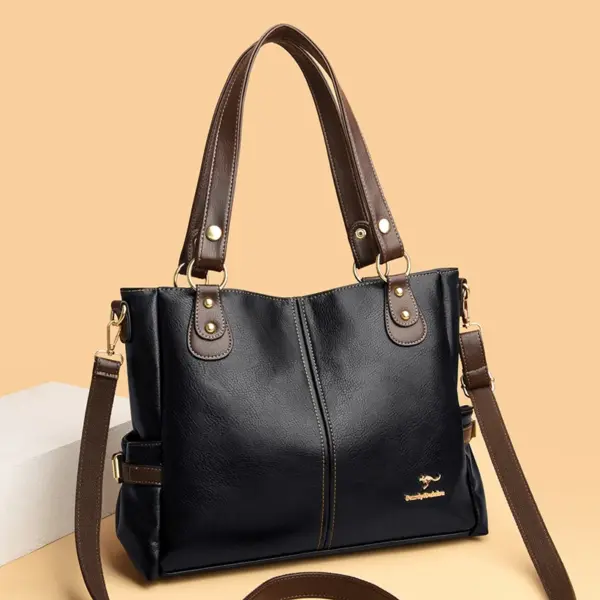 Large capacity vintage leather shopping tote - Image 10