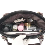 Large capacity vintage leather shopping tote - Image 3