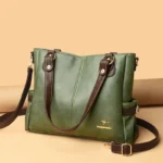 Large capacity vintage leather shopping tote - Image 13