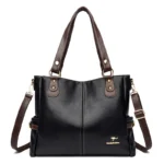 Large capacity vintage leather shopping tote