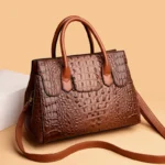 Large capacity women crocodile vintage tote bag - Image 7