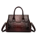 Large capacity women crocodile vintage tote bag
