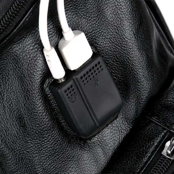 Large capacity independent shoe layer design leather backpack - Image 6