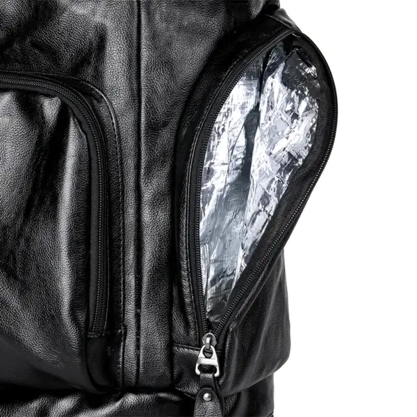 Large capacity independent shoe layer design leather backpack - Image 8