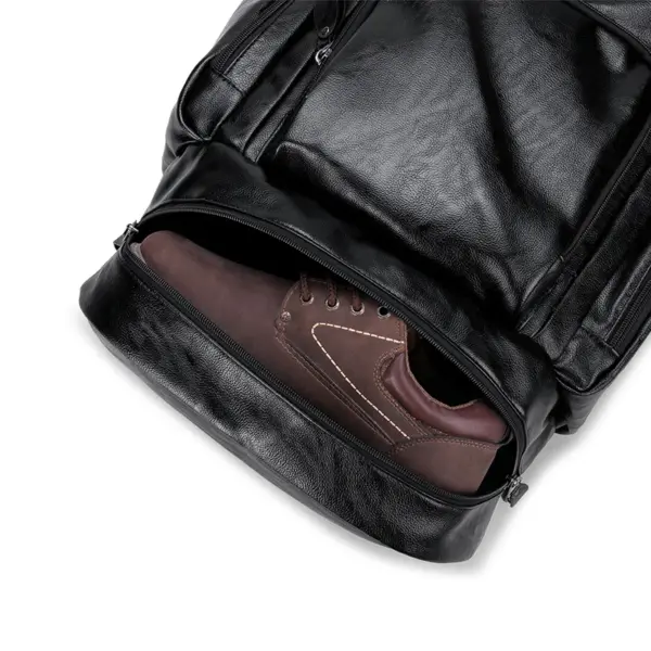 Large capacity independent shoe layer design leather backpack - Image 10