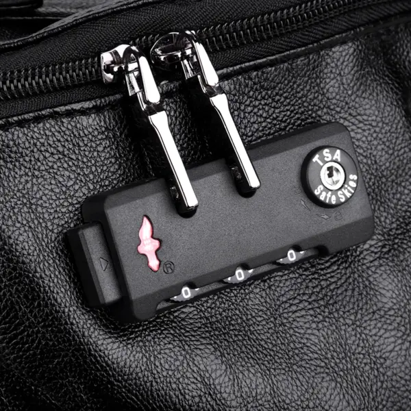 Large capacity independent shoe layer design leather backpack - Image 11