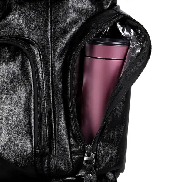 Large capacity independent shoe layer design leather backpack - Image 13