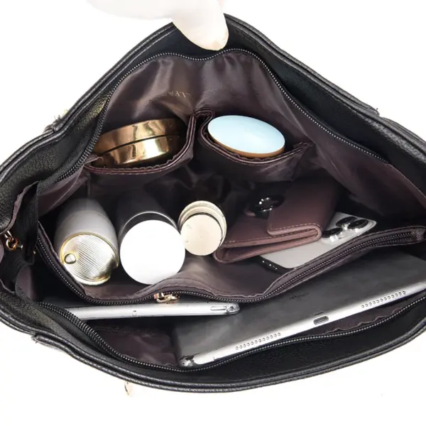 Luxury soft leather women shoulder tote bag - Image 3