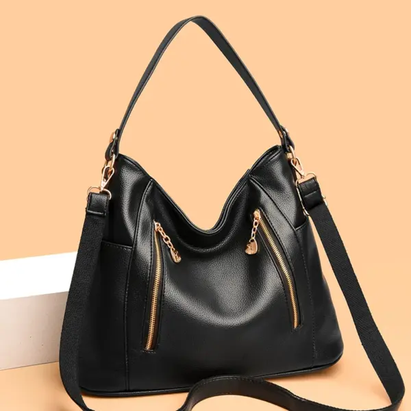 Luxury soft leather women shoulder tote bag - Image 11