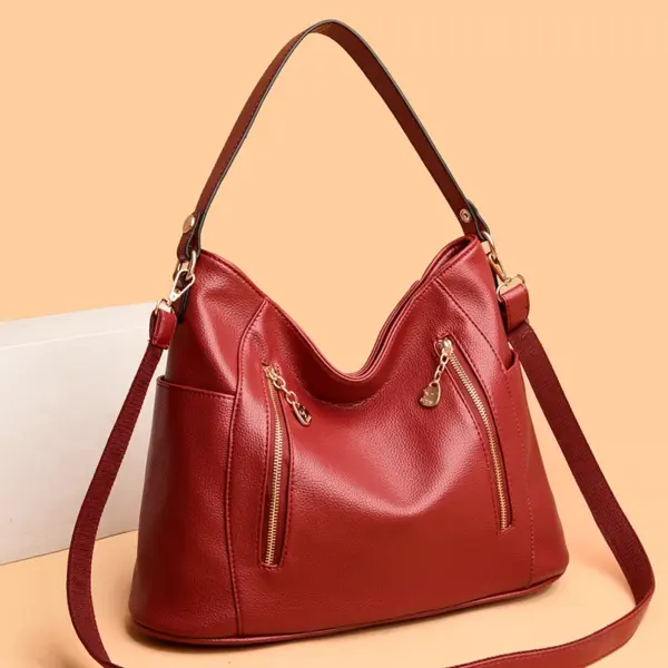 Luxury soft leather women shoulder tote bag - Image 12