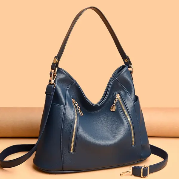Luxury soft leather women shoulder tote bag - Image 13