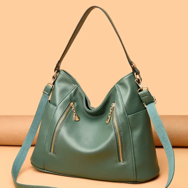 Luxury soft leather women shoulder tote bag - Image 14