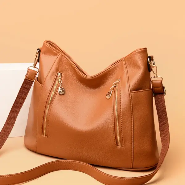 Luxury soft leather women shoulder tote bag - Image 15
