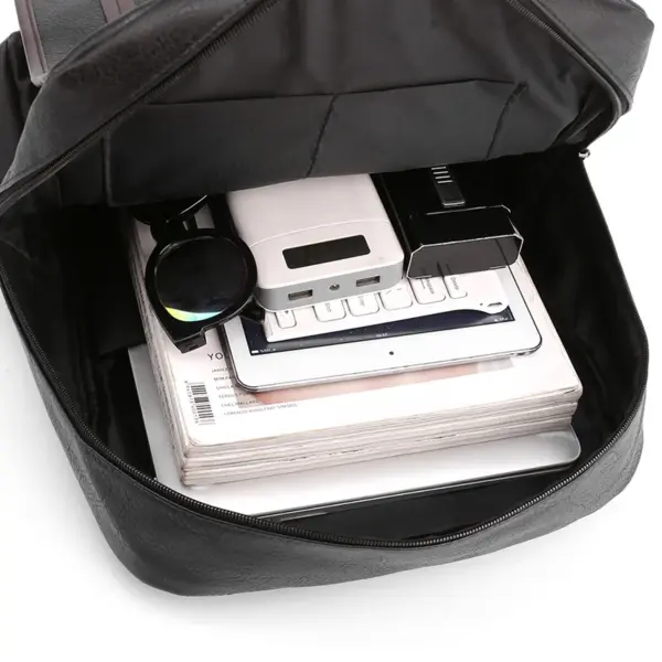 Men`s large capacity high quality leather backpack - Image 11