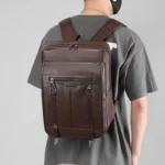 Men`s large capacity high quality leather backpack - Image 15