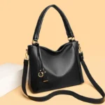 Modern elegant soft leather shoulder tote bag - Image 10