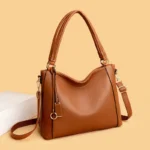 Modern elegant soft leather shoulder tote bag - Image 11