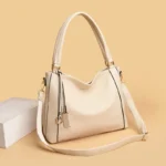 Modern elegant soft leather shoulder tote bag - Image 12