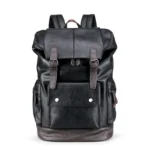 Premium large capacity men`s leather backpack