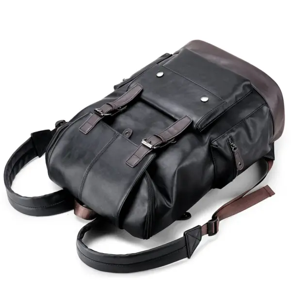 Premium large capacity men`s leather backpack - Image 5