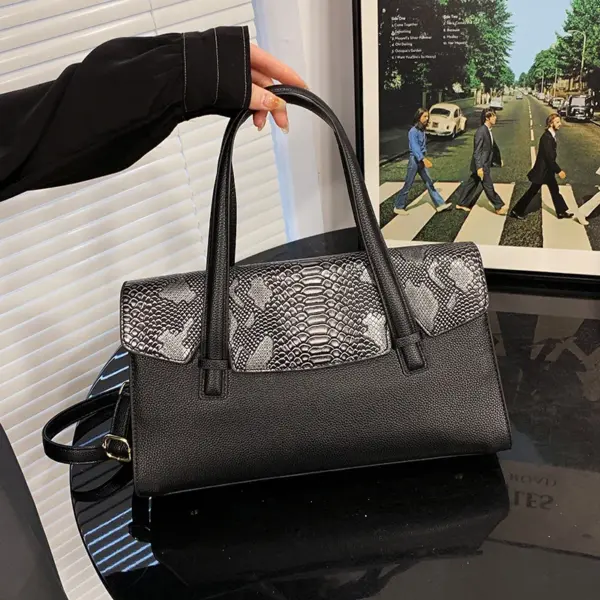 Snakeskin flap women luxury tote bag - Image 2