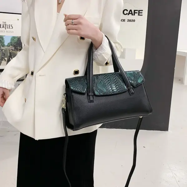 Snakeskin flap women luxury tote bag - Image 7