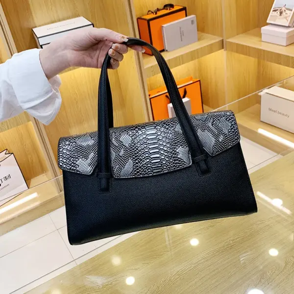 Snakeskin flap women luxury tote bag - Image 9