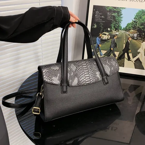 Snakeskin flap women luxury tote bag - Image 3