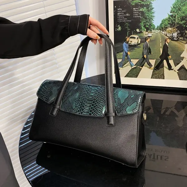 Snakeskin flap women luxury tote bag - Image 4