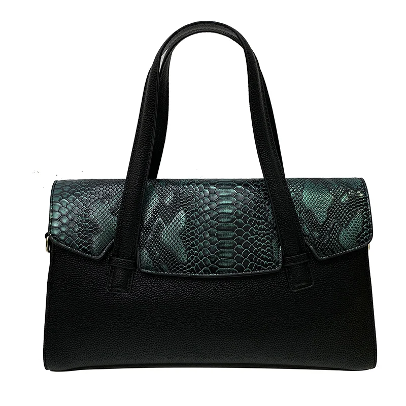 Snakeskin flap women luxury tote bag