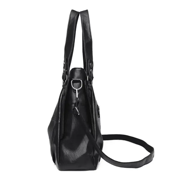 Soft leather large capacity shoulder tote bag - Image 4