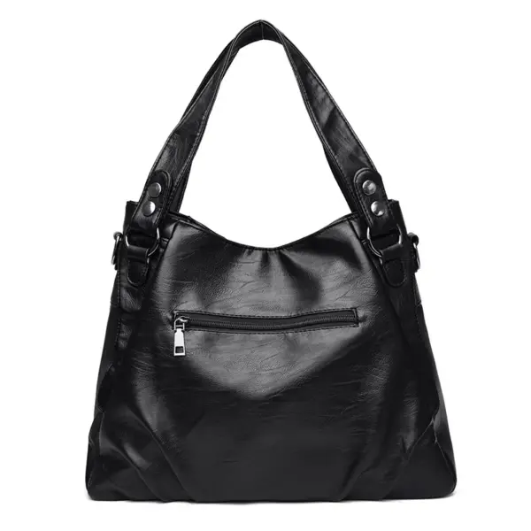 Soft leather large capacity shoulder tote bag - Image 5