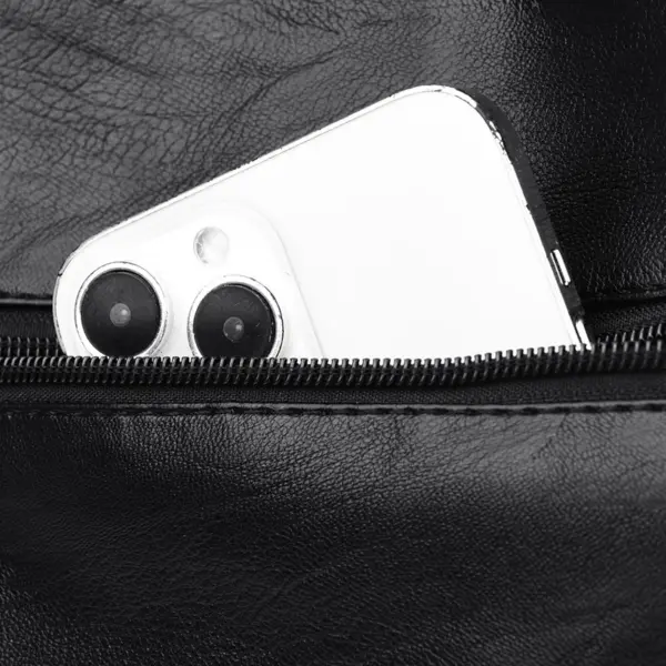 Soft leather large capacity shoulder tote bag - Image 9