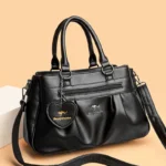 Soft leather quilted elegant tote bag - Image 11