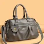 Soft leather quilted elegant tote bag - Image 13